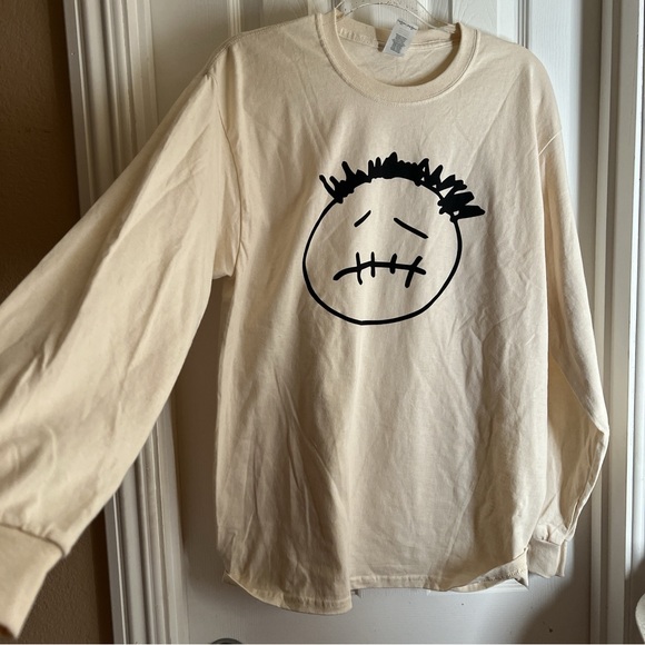 Travis Scott L Cactus Jack T shirt long sleeve cream black - Picture 3 of 7